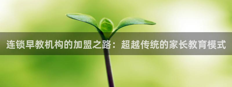 天顺娱乐旅47 344：连锁早教机构的加盟之路：超越传统的家长教育模式