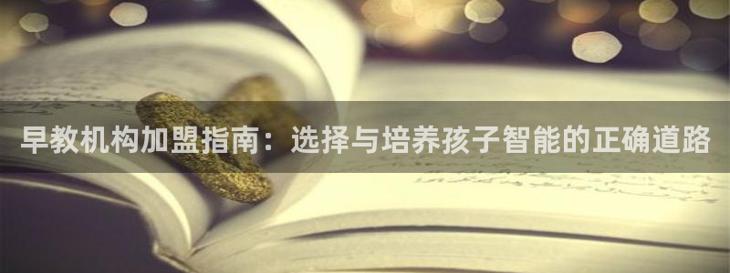 天顺娱乐网74ooo5判官：早教机构加盟指南：选择与培养孩子智能的正确道路