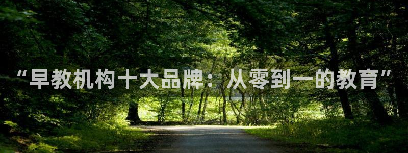 天顺娱乐开户肚颂40996q：“早教机构十大品牌：从零到一的教育”