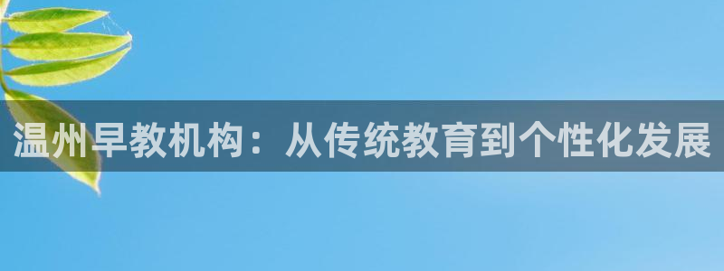 天顺娱乐入见pg22650：温州早教机构：从传统教育到个性化发展